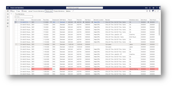 time and attendance integration